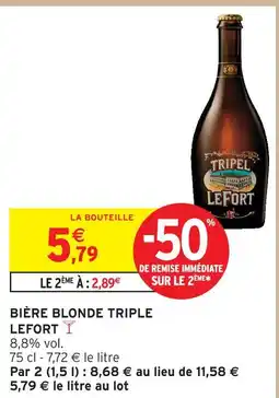 Intermarché Lefort bière blonde triple offre