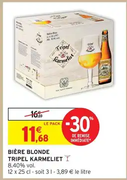 Intermarché Tripel karmeliet bière blonde offre