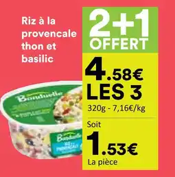Hmarket Bonduelle riz à la provençale thon et basilic offre