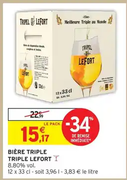 Intermarché Tripel lefort bière triple offre