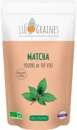 Auchan 110graines poudre de thé vert matcha bio 110 graines offre
