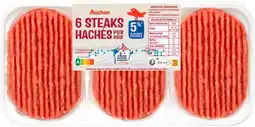 Auchan Auchan 6 steaks hachés pur bœuf auchan offre