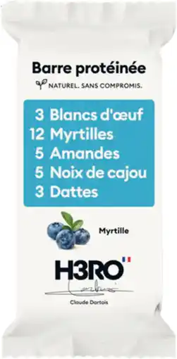 Auchan H3ro barre proteinée saveur myrtille h3ro offre