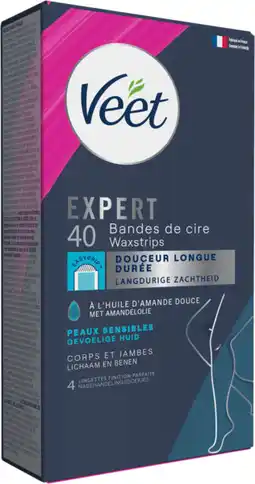 Auchan Veet bandes de cire corps et jambes peaux sensibles veet offre