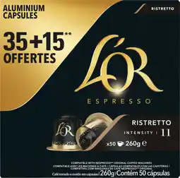 Auchan L or capsules de café ristretto l'or espresso offre