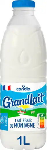 Auchan Supermarché Grandlait grandlait lait frais de montagne demi-écrémé candia offre
