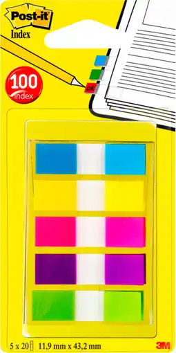 Auchan Supermarché Post it set de 100 mini marque-pages post-it 5 couleurs offre
