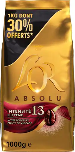 Auchan Supermarché L or café en grains intensité 13 l'or absolu offre