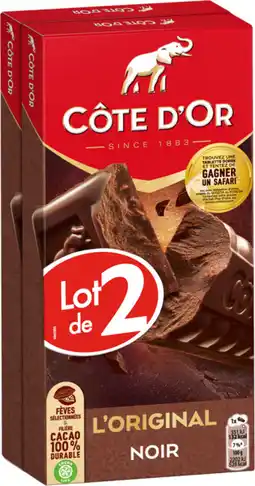 Auchan Supermarché Cote d or tablette noir extra côte d'or offre