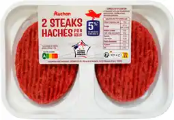 Auchan Supermarché Auchan 2 steaks hachés pur bœuf auchan offre