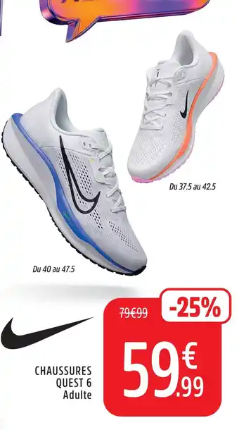 Nike chaussures quest 6 adulte