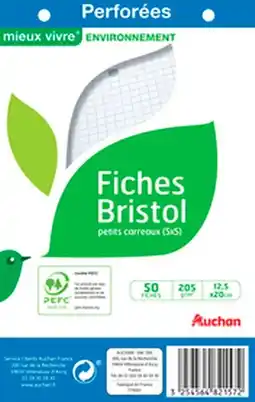 Auchan Supermarché Auchan lot de 50 fiches bristol auchan offre