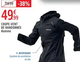 Intersport Columbia coupe-vent de randonnée homme offre