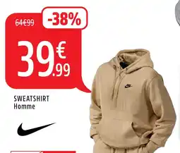 Intersport Nike sweatshirt homme offre