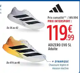 Intersport Adidas adizero evo sl adulte offre
