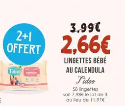 Naturalia Tidoo lingettes bébé au calendula offre