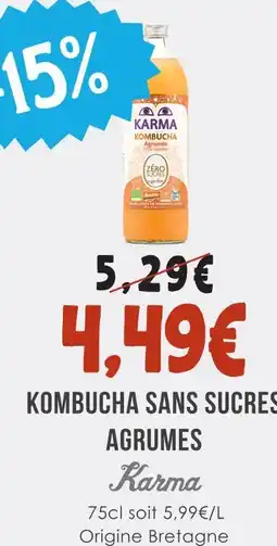 Naturalia Karma kombucha sans sucres agrumes offre