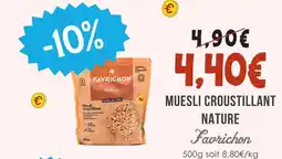 Naturalia Favrichon muesli croustillant nature offre