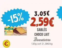 Naturalia Bonneterre sablés choco lait offre