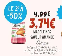 Naturalia Céliane madeleines saveur amande offre