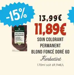 Naturalia Herbatint soin colorant permanent blond foncé doré 6d offre
