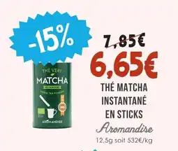 Naturalia Aromandise thé vert matcha instantané en sticks offre