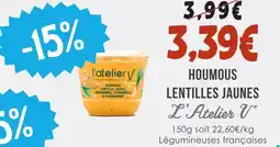 Naturalia L'atelier v houmous lentilles jaunes offre