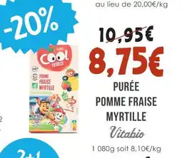 Naturalia Vitabio cool fruits purée pomme fraise myrtille offre