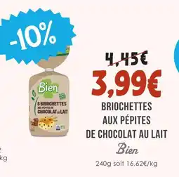 Naturalia Bien briochettes aux pépites de chocolat au lait offre