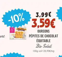 Naturalia Bio soleil oursons pépites de chocolat équitable offre
