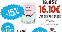Naturalia Popote lait de croissance offre