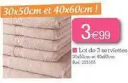 Kandy Lot de 3 serviettes offre