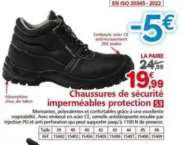 Provence Outillage Chaussures de sécurité imperméables protection offre