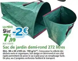 Provence Outillage Dim - sac de jardin demi-rond 272 litres offre