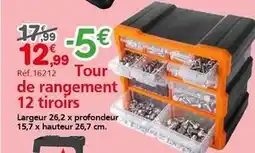 Provence Outillage Tour de rangement 12 tiroirs offre