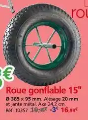 Provence Outillage Axe - roue gonflable 15 offre