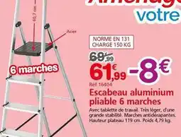 Provence Outillage Escabeau aluminium pliable 6 marches offre