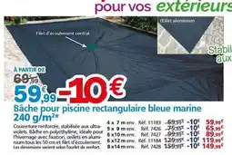 Provence Outillage Central - bâche pour piscine rectangulaire bleue marine offre