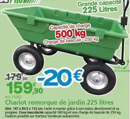 Provence Outillage Dim - chariot remorque de jardin 225 litres offre