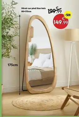 Maxi Bazar Miroir air pied stan bois 80-175cm offre