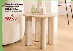 Maxi Bazar Table à café anaya effet travertin offre