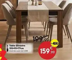 Maxi Bazar Table silvestre 195x95*77cm offre