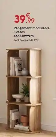 Maxi Bazar Rangement modulable 3 cases offre
