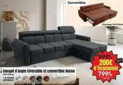 Maxi Bazar Canapé d'angle réversible et convertible bueno offre