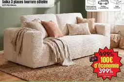 Maxi Bazar Facile - solka 3 places fourrure cotelee offre