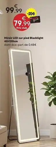 Maxi Bazar Miroir led sur pied 40x150cm offre