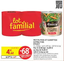 Intermarché Contact d'aucy Petits pois & carottes offre