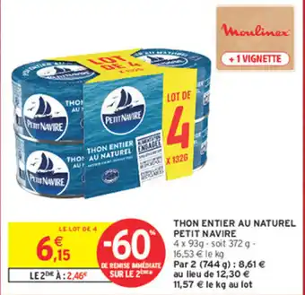 Petit Navire Thon entier au naturel