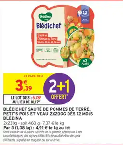 Intermarché Contact Blédina Blédichef Sauté de Pommes de Terre, Petits Pois et Veau offre