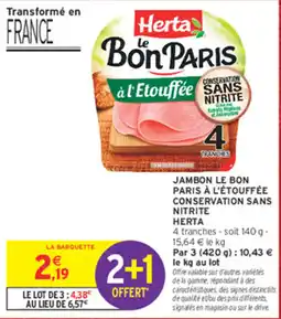 Intermarché Express Herta Jambon le Bon Paris offre